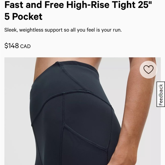 Lululemon fast and free 25” legging dark teal - Picture 1 of 14